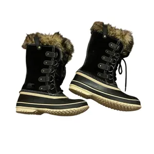 SOREL Joan of Arctic Boots Black Waterproof Winter Snow Boots Faux Fur Size 7 thumbnail 4