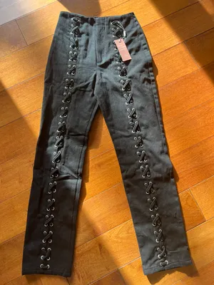 Revolve Lace Up Criss Cross Jeans thumbnail 1