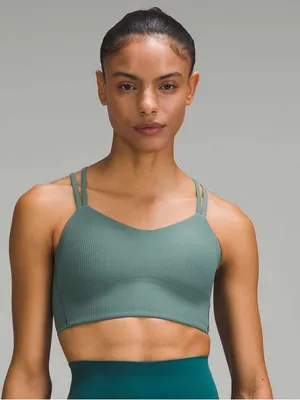 Lululemon Like a Cloud Ribbed Longline Bra *Light Support Medium Forest thumbnail 1