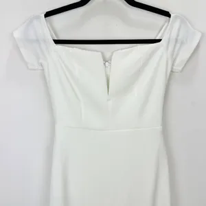 NEW Lulus Loveliest Aura White Off-the-Shoulder Mermaid Maxi Dress Wedding XS thumbnail 8