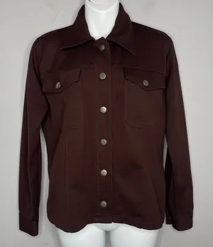 FREE PEOPLE Vintage Brown Jacket Womens Small Neutral Indie Sleaze Grunge Goblin thumbnail 1