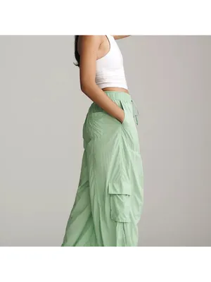 NWT Anthropologie Mint Green Cargo Drawstring Joggers Daily Practice thumbnail 4
