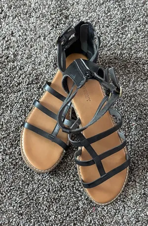 Old Navy Black Strappy Gladiator Sandals thumbnail 1