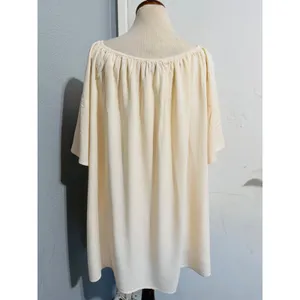 Lucky‎ & Blessed Cream Embroidered Off Shoulder Boho Western Dress Medium DR007 thumbnail 7