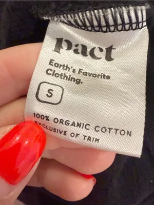 PACT Organic Cotton Crewneck Sweatshirt in Black Unisex Size Small Pullover thumbnail 5