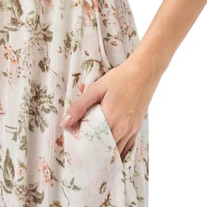 Frye Women’s Button Front Floral Gauze Sleeveless Midi Dress Romantic Size M thumbnail 6
