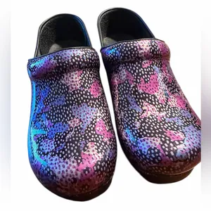 Dansko Multicolor clogs Professional Dotty Abstract Patent Rocker Comfort 8 thumbnail 3