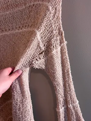 Boho Knit Sweater Tan Size L thumbnail 7