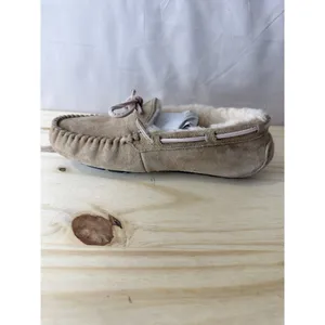 UGG Australia Women's Brown Suede Sheepskin Lined Moccasin Slippers Size 5 thumbnail 4