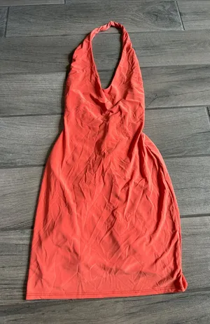 Windsor Coral Halter Mini Dress thumbnail 1
