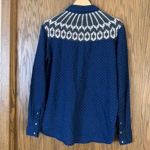 Free people button front knit back navy‎ polka dot top thumbnail 3