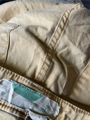 Anthropologie Mustard Yellow Wide-Leg Button-Front Pants thumbnail 3