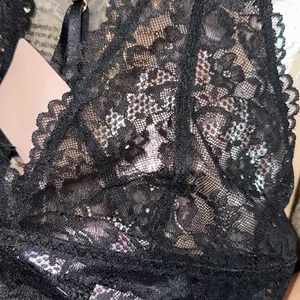 New‎ Floral Lace Racerback Bralette black thumbnail 2