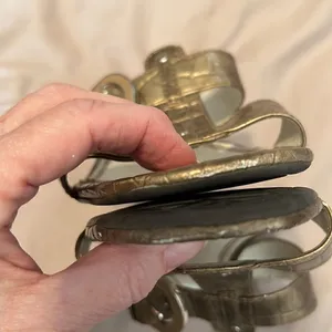 Anne Klein Halen size 9.5 gold buckle sandals some signs of wear thumbnail 5