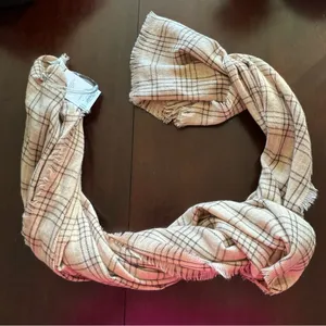 Lauren Conrad Beige Plaid Scarf thumbnail 5
