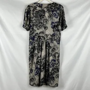 Banana Republic Women's V-neck Multicolor Short Puff Sleeved Dress 10 thumbnail 2