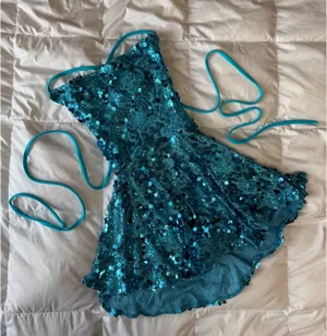 Tasteful Girl Ravewear Angel Sequin Mini Dress Blue XS thumbnail 1
