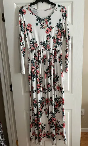 Long Sleeve Maxi Dress Multi Size M thumbnail 1