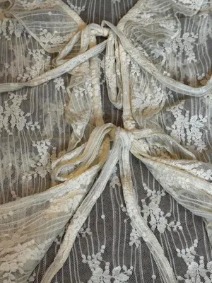 Cream Sheer Lace Tie Front Top Flare Sleeve Cottagecore Renfaire Fairycore thumbnail 4