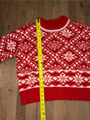 NWT Universal Thread Fair Isle Sweater XS Red White Snowflake Holiday Knit thumbnail 4