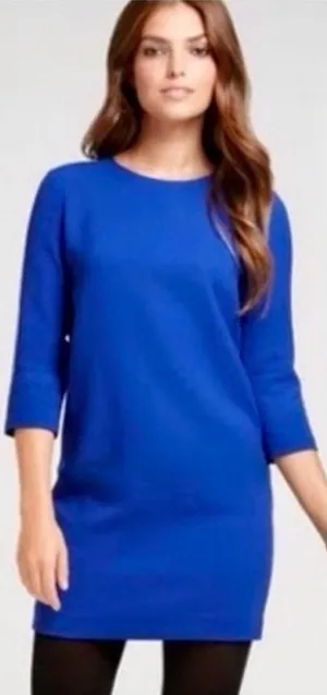 Ann Taylor Royal Blue Lined Sheath Dress with Back Zipper thumbnail 1