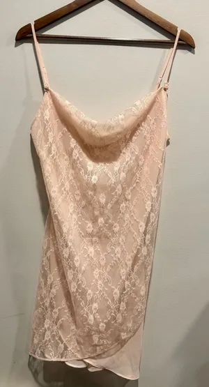 Vintage Y2K Avon Blush Lace Cowl Neck Slip Dress Chemise Medium thumbnail 1