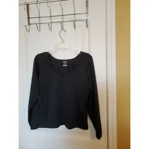 Patagonia Capilene Baselayer Long Sleeve top Size M Black Made In USA thumbnail 7
