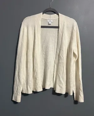 Old navy white soft open front cardigan size large  thumbnail 1