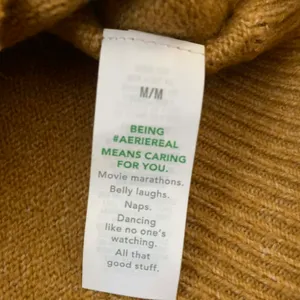 Aerie Mustard Puff Sleeve Distressed Crew Sweater M Earthenware‎ Minimalist thumbnail 7