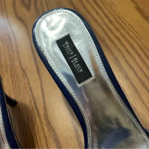 White House Black Market Prescot Blue Snakeskin Slip On Heels Size 8.5M thumbnail 4