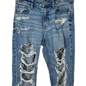 American Eagle Distressed Mom Jeans Size 0 | Ripped Straight Leg | 90s Y2K thumbnail 3