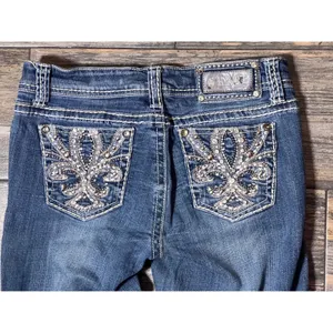 Grace in LA Jeans Size 5/26 TALL Bootcut Embellished Denim Bling Y2K Western‎ thumbnail 12
