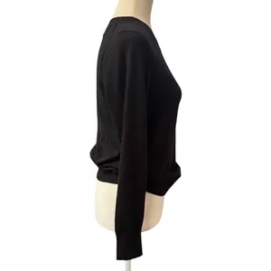 Quince Organic Cotton Cashmere Blend Crewneck Sweater Black Size Small thumbnail 2