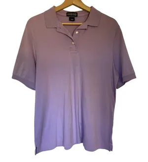 Lands' End lavender purple women's‎ size large polo collared shirt cotton casual thumbnail 1