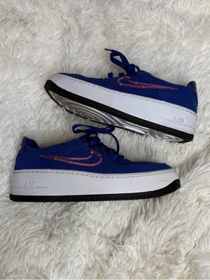 Nike Air Force 1 Sage Low LX Deep Royal Blue Suede Sneakers thumbnail 2