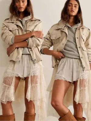 Free People Bohemian Kali Washed Utility Military Canvas Jacket Oat Large thumbnail 2