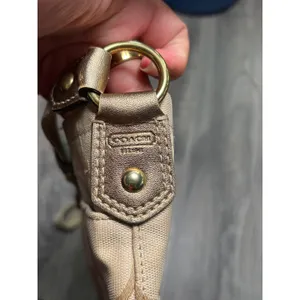 Vintage Coach Signature Metallic Patchwork Crossbody Bag Khaki Gold F19209 thumbnail 13