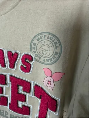 Disney Winnie the Pooh Beige Red Short Sleeve Tee S thumbnail 5