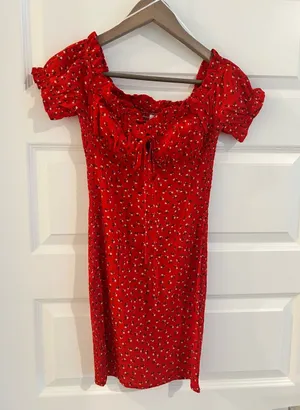 Princess Polly Gracie Babydoll Red Dress Size 4 thumbnail 1