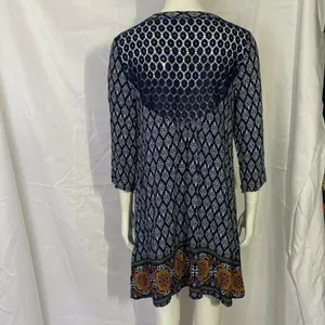 Altar'd State Size L Navy Blue Print‎ Lace Detail thumbnail 3