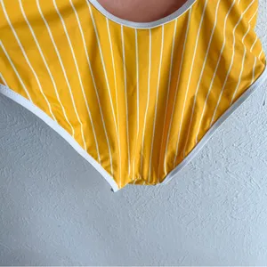 J. Crew Scoopneck one-piece swimsuit in stripe Yellow Sz 8 thumbnail 4