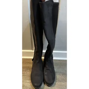 LAURA ASHLEY Amherst Knee Riding Boots Black Faux Suede Side Zip Buckle Size 8M thumbnail 5