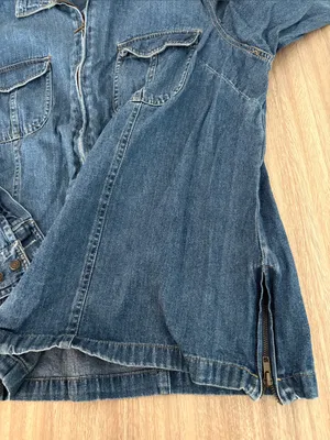 Bill Blass Vintage Denim Full Zip Shacket Shirt Women’s Size 2X thumbnail 6