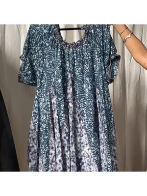 free people 100% cotton blue jet set mini dress with pockets size M thumbnail 4