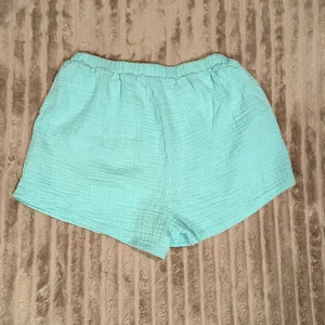 Vitamin A Aqua Blue Cotton Gauze Lounge Shorts Women's Sz S Elastic Waist Casual thumbnail 3