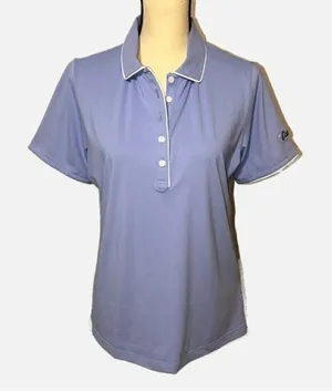 Peter Millar UPF50 Sun Protection Womens Carolinas Golf Shirt Size L Blue Purple thumbnail 1
