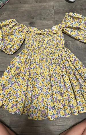 floral mini dress Yellow thumbnail 1