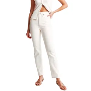 Abercrombie & Fitch Curve Love Ankle Straight Leg Ultra High Rise Jean White 00S thumbnail 2