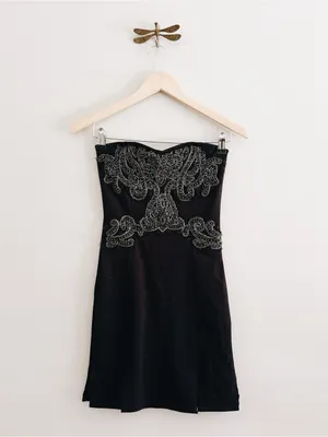 Free People New Delhi Black Embellished Dress size XS thumbnail 3