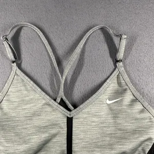 Nike Sports Bra Womens Small Gray‎ Black Dri-FIT Strappy Crossback Athletic thumbnail 4